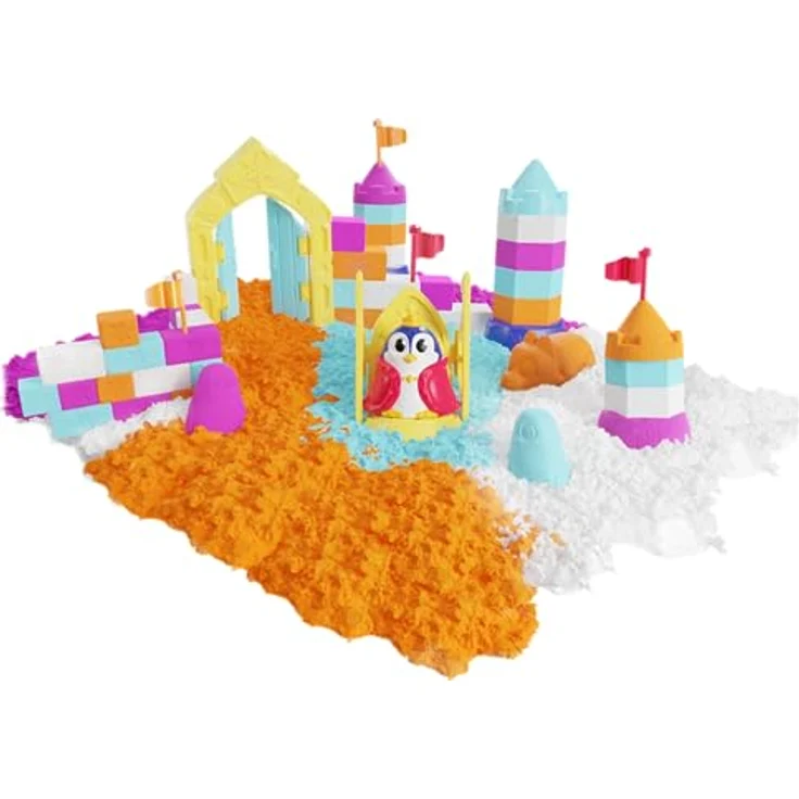 Goliath Toys Super Sand– Schneespass – Eispalast-Spielset mit 500 g weißen, 100 g blauen, 50 g orangefarbenen und 50 g lila Schneesand – Bild 4