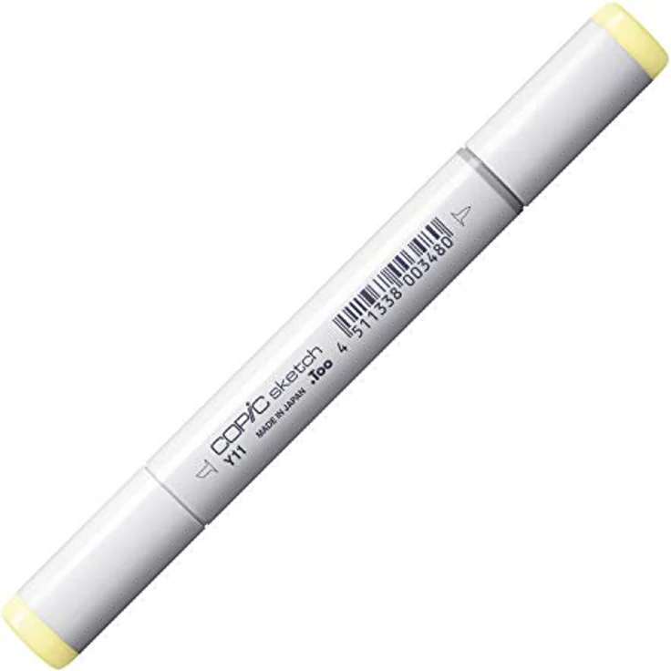 Copic COPIC Sketch Marker Typ Y - 11, Pale Yellow, professioneller Pinselmarker mit Super-Brush- und Medium-Broad-Spitze – Bild 1