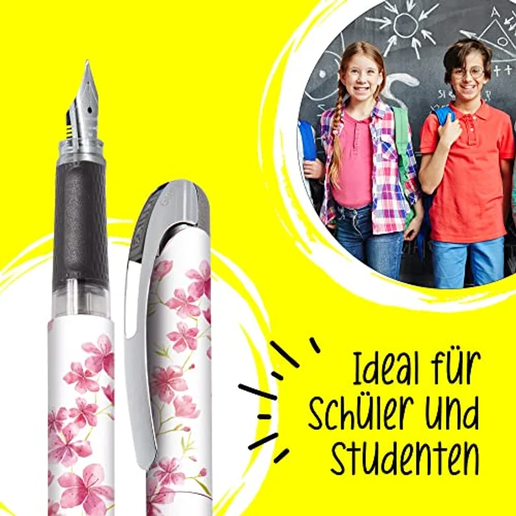 Online Pen Füller College Füllhalter, ergonomisch, ideal für die Schule, hergestellt in Deutschland, mit Iridium-Feder (M) – Bild 5