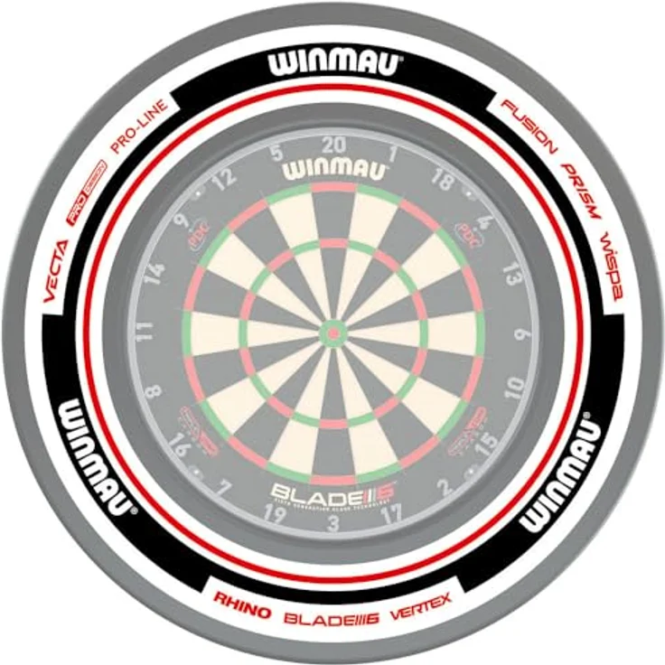Winmau Winwau Auffangring "Advance - 4453", Dart Zubehör zum Schutz der Wand, weiß/rot – Bild 7