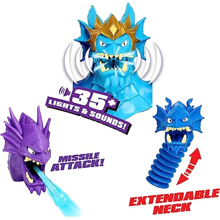 Heroes of Goo Jit Zu King Hydra-Figur, 3-in-1-Schleim-Power mit 3 Köpfen, Licht- & Soundeffekten, 80 cm dehnbar – Bild 3