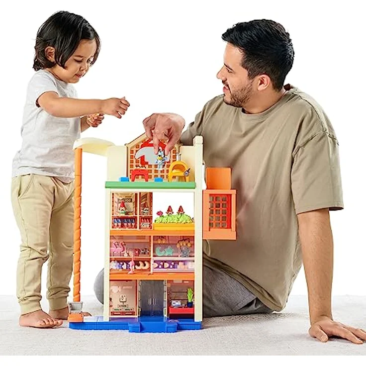 Moose Bluey: Nákupní centrum s písluenstvím Hrací set, 55 cm hoch mit 45 Soundeffekten und Licht, inkl. exklusive Bluey- und Bingo-Figuren – Bild 10