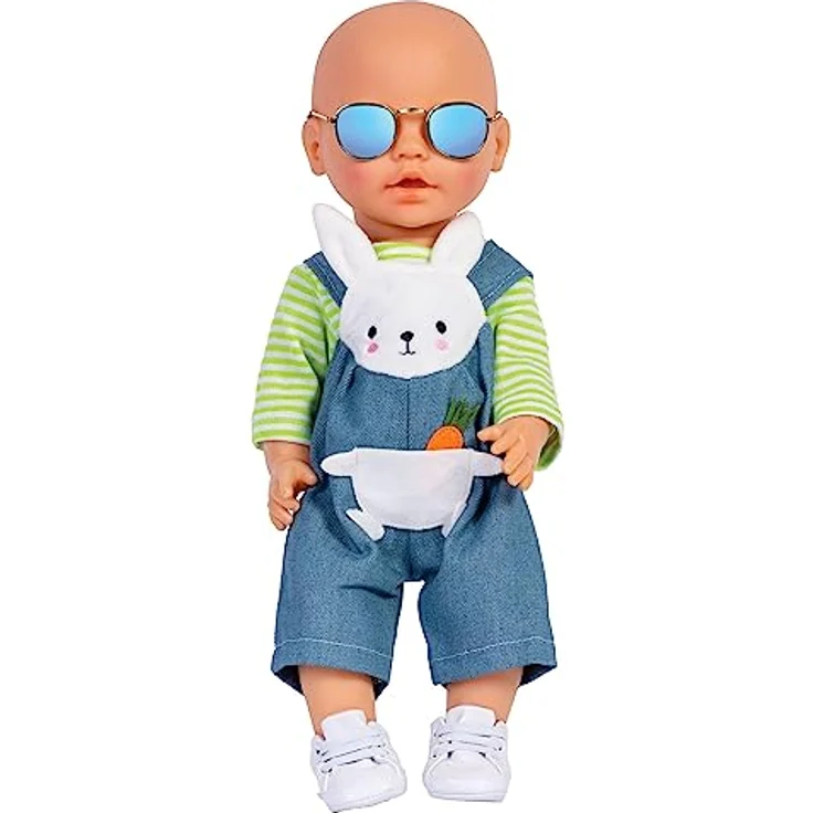 Heless 153 - Puppenzubehör Sonnenbrille mit goldenem Rahmen und verspiegelten Gläsern, für Puppen und Kuscheltiere aller Größen – Bild 3