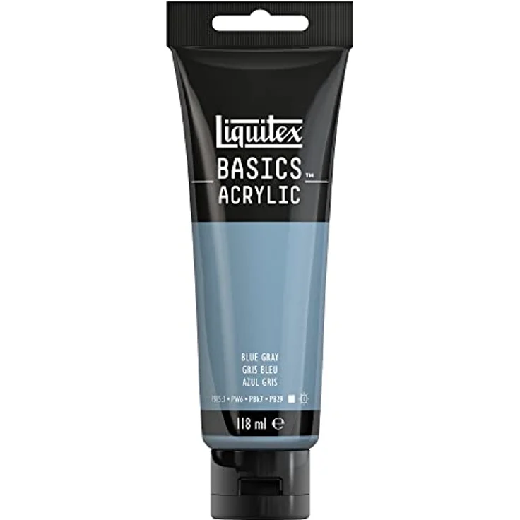 Liquitex Basics 8870081 Acrylfarbe Blaugrau, 118ml Tube, lichtecht, mittlere Viskosität, seidenglänzend, monopigmentiert, Archivqualität – Bild 1