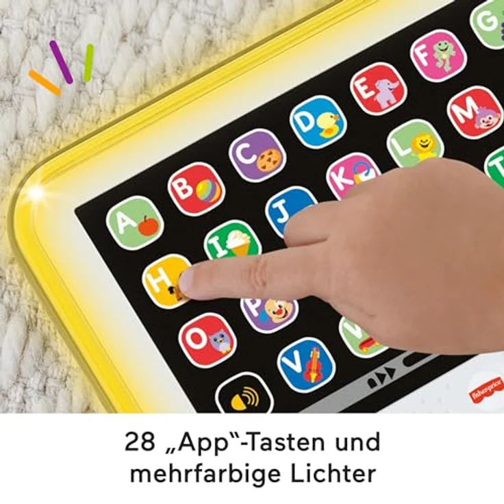 Fisher-Price® Lernspielzeug Lernspaß Smart Stages Tablet, interaktiv mit 28 App-Tasten, Licht und Sound, inklusive Batterien – Bild 4