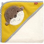 Fehn Kapuzenbadetuch Otter - Saugstark & Kuschelweich, 80 x 80 cm, Weiß mit Farbakzent