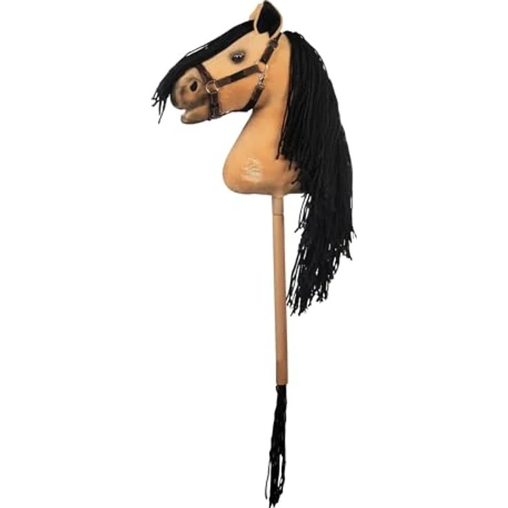 HKM Steckenpferd Premium Hobby Horse, kuschelig weiches Fell, Halfter in Lederoptik, Farbauswahl: Norweger/Dunkelfuchs/Buckskin – Bild 2
