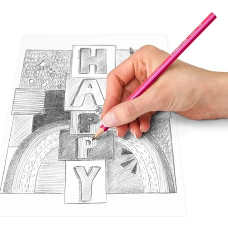 STAEDTLER Noris Happy Bleistifte, 72er Köcher, hohe Bruchfestigkeit, HB, farbenfrohe Streifung – Bild 4