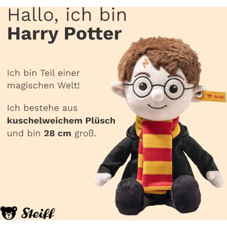 Steiff Kuscheltier Harry Potter, Plüschtier 28 cm, Mehrfarbig, handgefertigt, für Jungen, Mädchen & Babys ab 0 Monaten – Bild 2