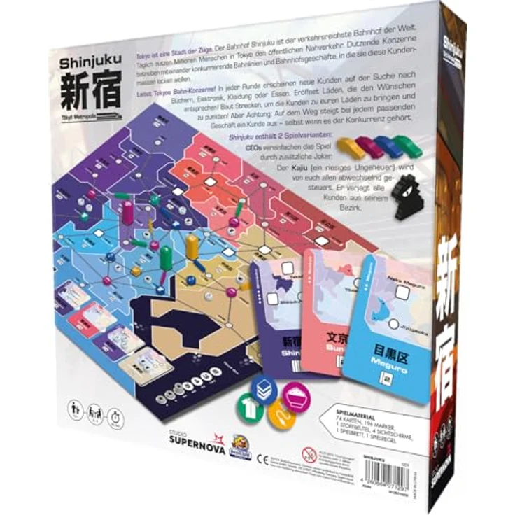 HeidelBär Games Shinjuku, Strategisches Schienenverkehr Brettspiel mit hochwertigem Spielmaterial, Netzwerk-Aufbau Simulation in Tokio, Deutsch, 2-4 Spieler, ab 10 Jahren – Bild 5