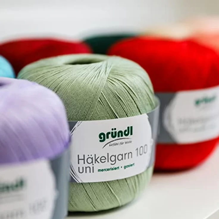 Häkelgarn 100 Gründl 100% Baumwolle, Filetgarn,häkeln, 100g 566 m,NS -2,Stärke 10 (102 creme) – Bild 3