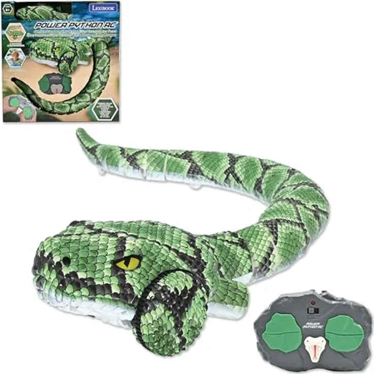 Lexibook Power Python RC, wasserdichte Funkgesteuerte Pythonschlange für Land und Wasser, ausziehbar auf 75 cm, grün, SNAKE01