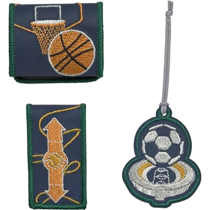 LÄSSIG Gepäckanhänger Set, Mehrfarbig Unisex Kinder Reisezubehör mit 1 Anhänger und 2 Patches in Neon-, Glow- und Glitter-Designs – Bild 2