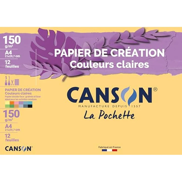 Canson Tonpapier in Sammelmappe, DIN A4, 150 g/qm, ideal für Kreativprojekte – Bild 1