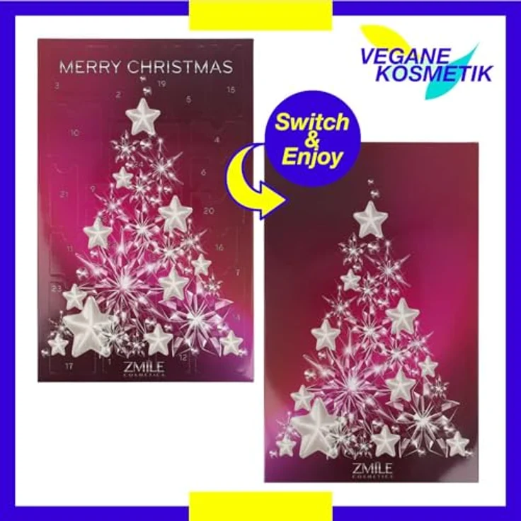 Alltoys Adventskalender Kristall-Weihnachtsbaum, 24-teiliges veganer Kosmetikset mit Lidschatten, Lipgloss und Aufbewahrungsbox mit Spiegel – Bild 3