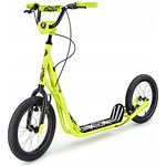 HyperMotion Cityroller RUNKIE, Kinderroller Scooter für Erwachsene und Jugendliche, 16" aufpumpbare Räder, gelb, V-Brake, maximal 100 kg Belastung