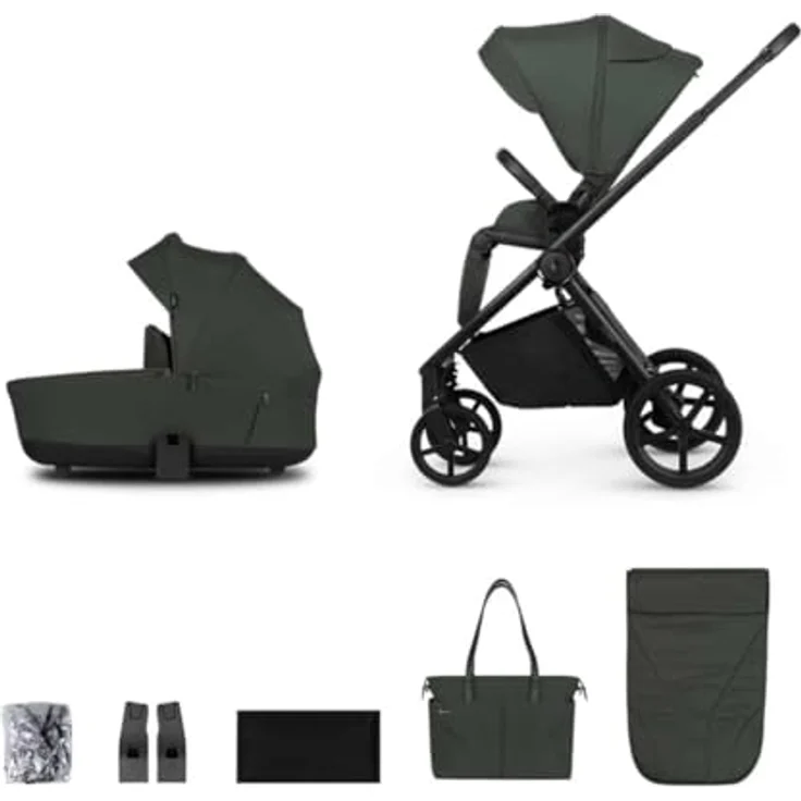 Venicci 2in1 Kombi-Kinderwagen Claro bis 22 kg - Forest, mit Babywanne, Sportsitz, Teleskopschieber, Liegeposition, Regenschutz, Beindecke, Wickeltasche & Wickeunterlage, Gratis Mobilitätsgarantie – Bild 2