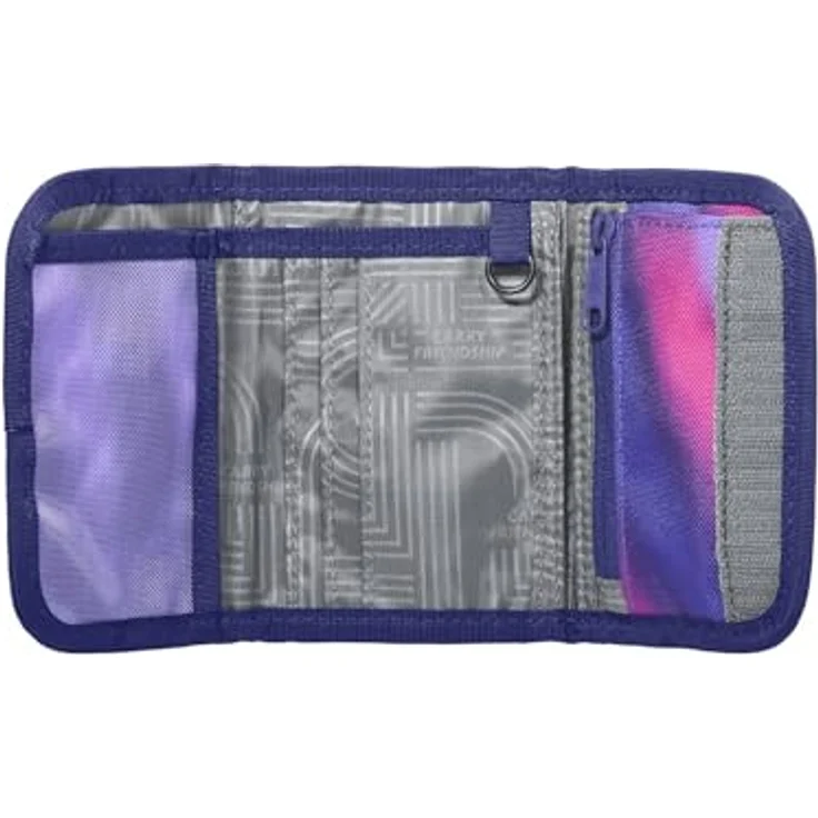 Coocazoo Geldbörse „Aurora Glow”, lila, Portemonnaie mit 2 Sichtfenstern, Münzfach, Kartenfächern, Klettverschluss, aus recyceltem Polyester, für Kinder ab der 3. Klasse – Bild 2