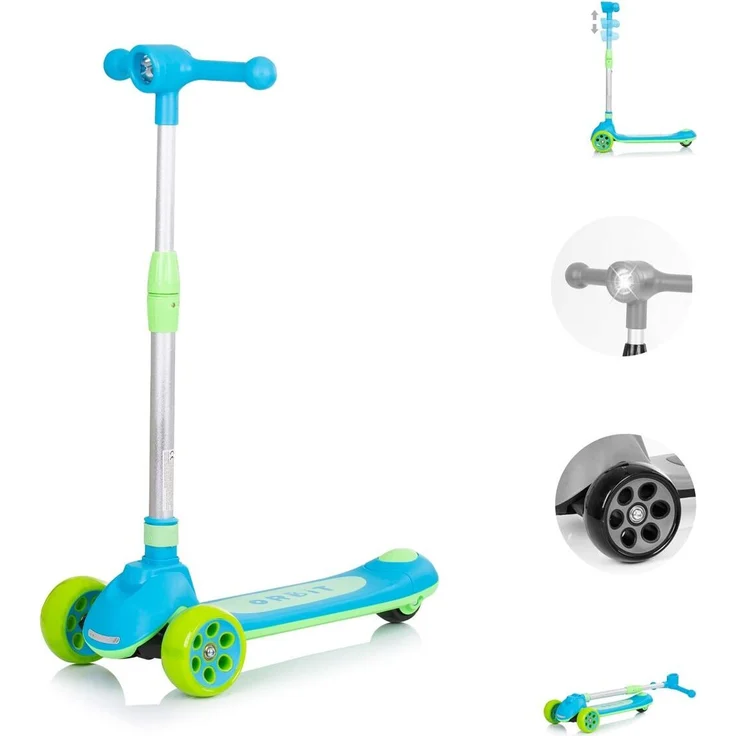 Chipolino Kinderroller Orbit 3 LED-Räder Bremse höhenverstellbar klappbar, blau