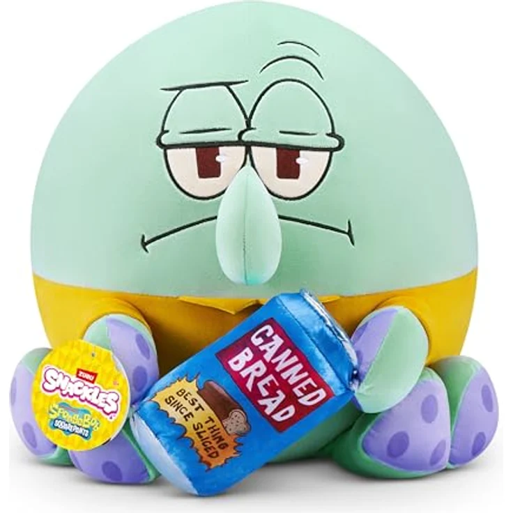 Snackles Spongebob Schwammkopf Plüschspielzeug, 35 cm, mit Squidward und Canned Bread Snack-Accessoire – Bild 1