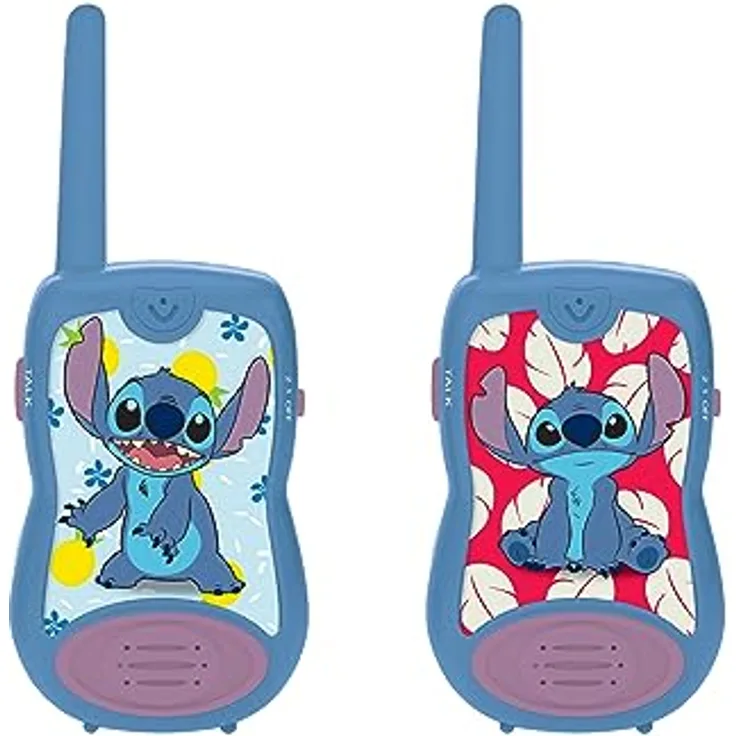 Lexibook Disney Stitch Walkie Talkies mit Gürtelclip, 200 Meter Reichweite für Kinder