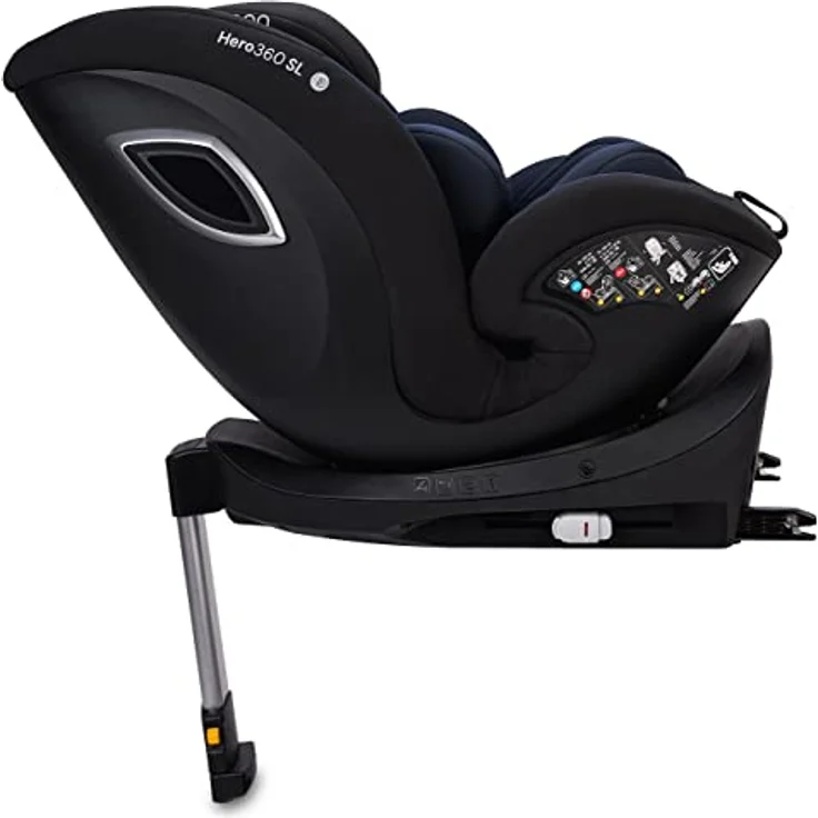 Osann Reboarder-Kindersitz Hero 360 SL drehbar, ab Geburt - 4 Jahre, Isofix-Basis, Twill Navy – Bild 5