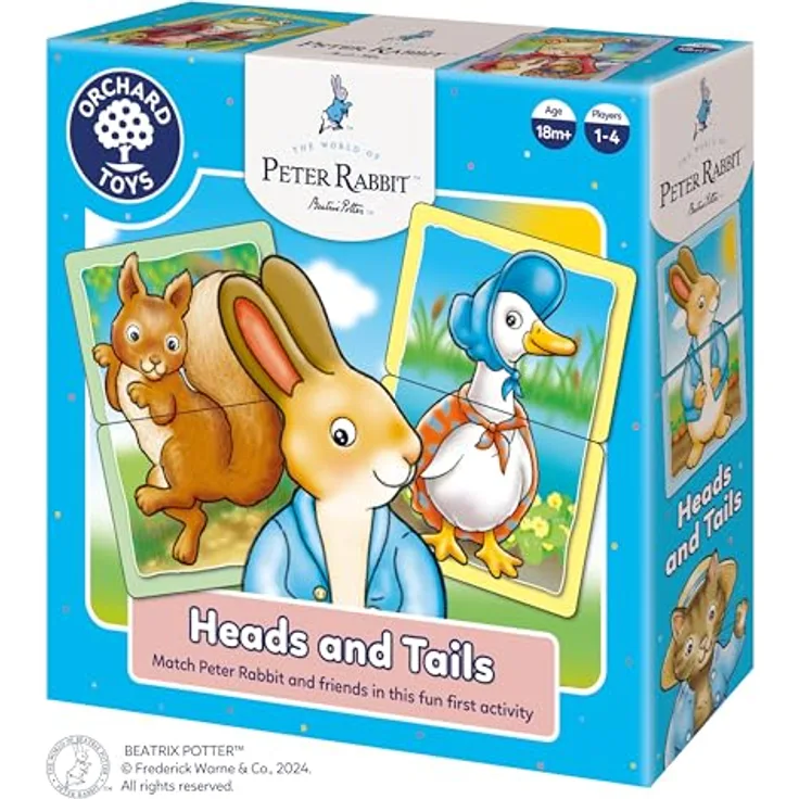 Orchard Peter Rabbit Heads & Tails, Zuordnungsspiel für Kleinkinder mit Charakteren aus der Peter Rabbit Geschichte, geeignet ab 18 Monaten
