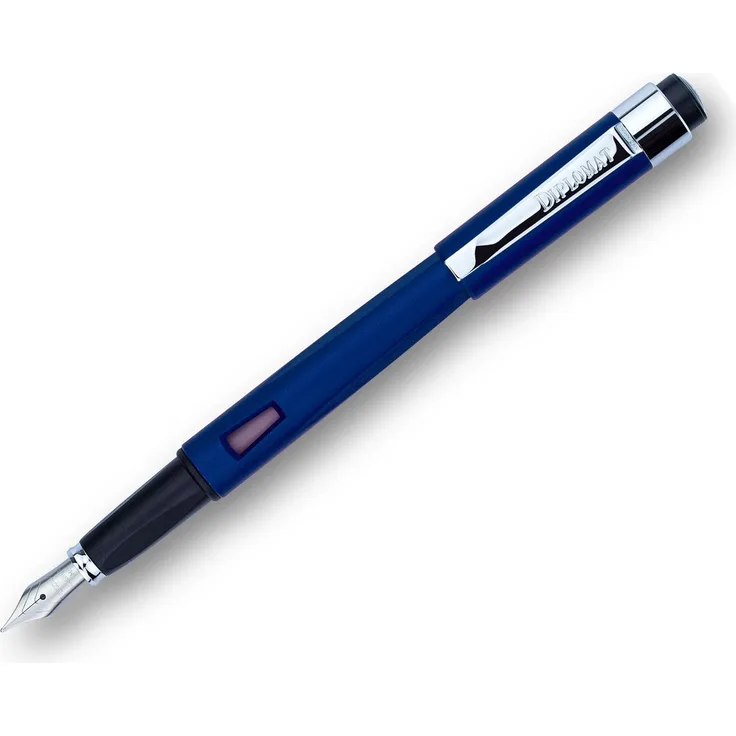 DIPLOMAT Füllhalter Magnum Indigo blau, Edelstahlfeder M, Made in Germany, Füllhalter mit Patrone