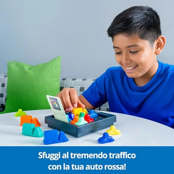 ThinkFun Rush Hour, Logikspiel mit 40 Herausforderungen, für 1 Spieler ab 8 Jahren, inklusive rotem Auto und blockierenden Fahrzeugen – Bild 2