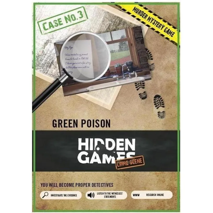 Hidden Games HIDENG03 - Tatort: Fall 3 - Grünes Gift, Kartenspiel für 1-6 Spieler ab 14 Jahren, Spielzeit 90-150 Minuten