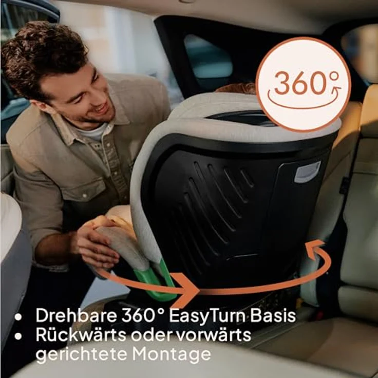 lionelo Autokindersitz HARMONY I-SIZE, von Geburt bis 12 Jahre, 0,00-36,00 kg, (Set), Basis 360'/ISOFIX/i-SIze/Gürtelalarm, Bambusstoff, viele Annehmlichkeiten – Bild 3