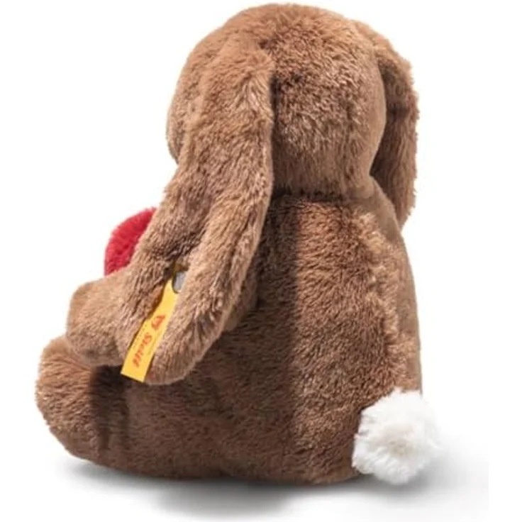 Steiff Hase Hoppie Love, Kuscheltier aus weichem Plüsch, braun, 16 cm mit Herz, maschinenwaschbar bis 30°C – Bild 2