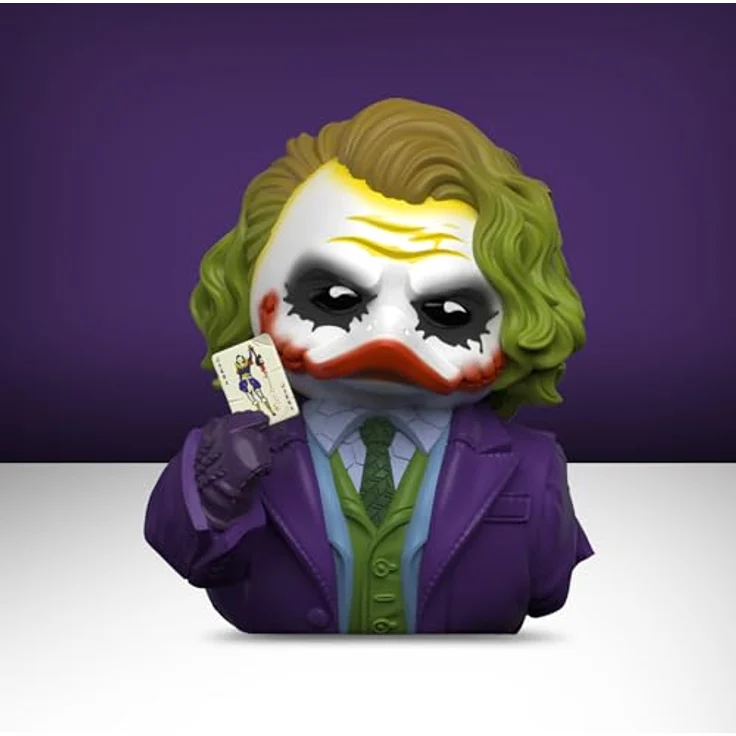 TUBBZ Erstausgabe: Batman Der Dunkle Ritter - Der Joker Cosplaying-Gummiente Vinylfigur, 9 cm, inklusive stapelbarer Badewannen-Vitrine mit Batman-Logo – Bild 4