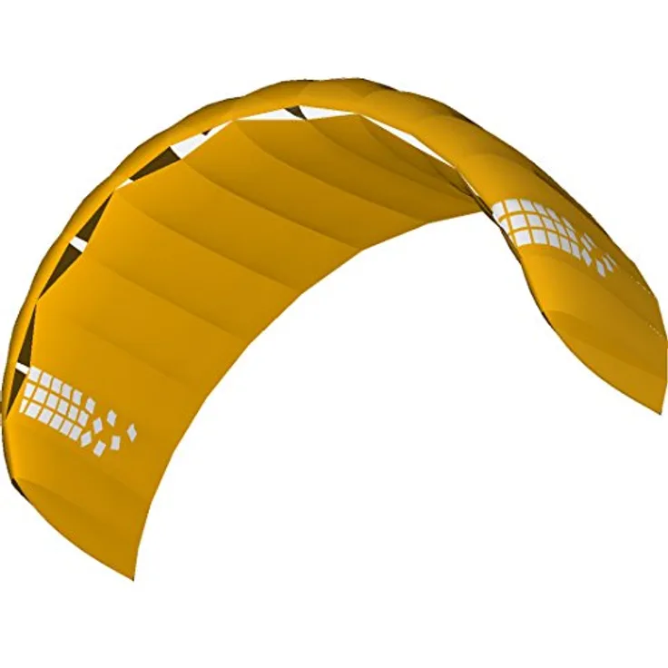 HQ HIGH QUALITY DESIGN HQ4-Kites 118211 Beamer 2.0 Yellow Vierleiner Lenkmatte Handlekite 2.0qm Spannweite 265cm inkl. 200/120kp Dyneemaschnüre 4x20m auf Quad-Handles 5-33 Knoten