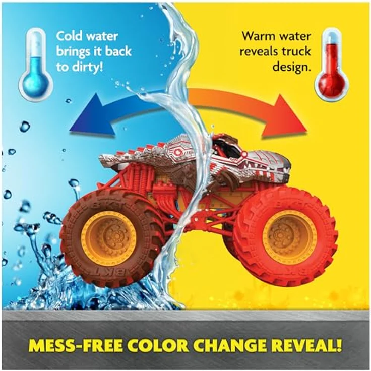 Monster Jam Mud Blasters Monster Mutt Dalmatian Dunk Tank, Spielset mit Farbwechsel-Funktion und 1:64 Monster Truck, inklusive Startrampe und Dunk-Tank – Bild 3