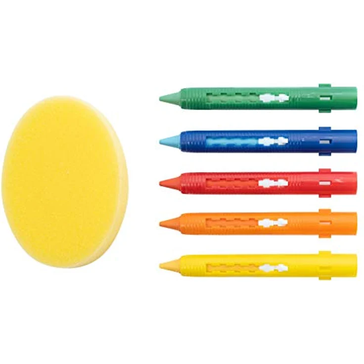 Eberhard Faber 524105 Badkreide zum Malen auf Fliesen und Spiegeln, 5er Set mit Schwamm - Preisvergleich – Bild 2