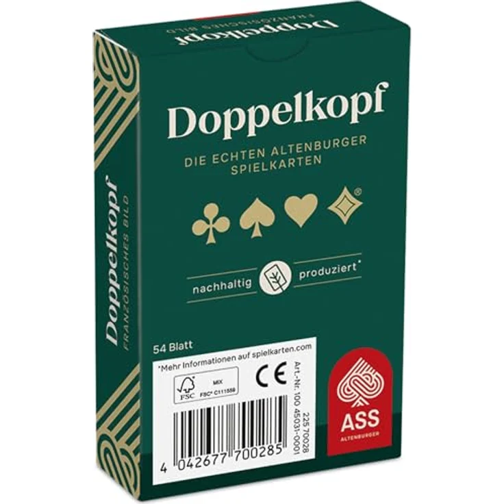 ASS Altenburger 10045031-0001 FSC Doppelkopf, französisches Bild, in Faltschachtel, White, umweltfreundliche Spielkarten – Bild 3
