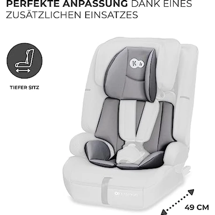 Kinderkraft SAFETY FIX 2 i-Size, Kindersitz ab 15 Monaten bis 12 Jahre (76-150 cm), mit Isofix, Top Tether, Sitzverkleinerer, grau – Bild 9