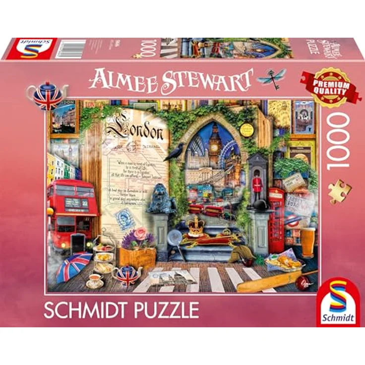 Schmidt Spiele 58606 Erinnerungen an London, 1000 Teile Puzzle mit individueller Formenvielfalt und spiegelmattem Finish – Bild 3