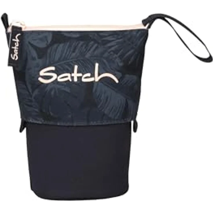 Satch Pencil Slider, Federmäppchen mit Stehfunktion, 3 Innenfächern und Geheimfach, aus recyceltem Material, Midnight Jungle - Blau – Bild 1