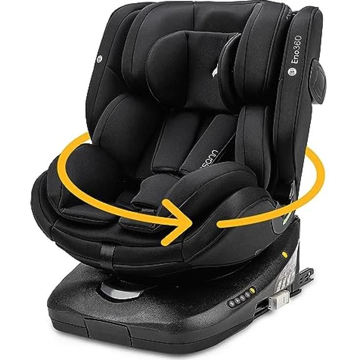 Osann Autokindersitz Eno360 i-Size, 360° drehbarer Reboarder Kindersitz Isofix, ab Geburt bis 12 Jahre, Baby Autositz, schwarz – Bild 2
