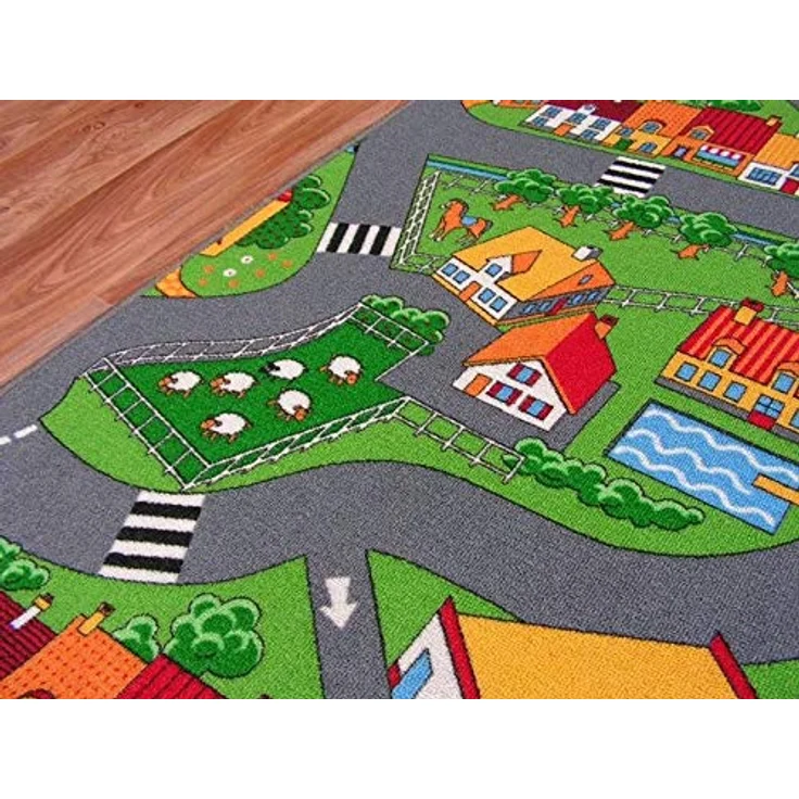 rugsx Little Village Kinderteppich, Mehrfarbig, 200x300 cm, OEKO-TEX zertifiziert, pflegeleicht, für Baby- und Kinderzimmer – Bild 5