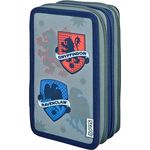 Scooli Tripledecker Harry Potter, Gefülltes Schüleretui mit 21 Buntstiften und Zubehör, ergonomisch geformt, robust und langlebig, ideal für Schule und Freizeit, ab 6 Jahren