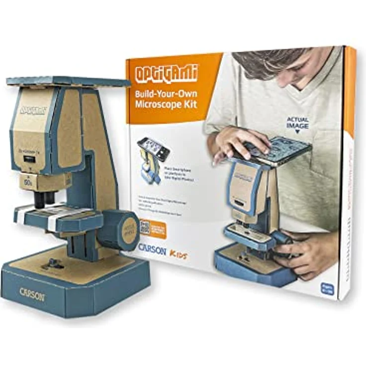 Carson Optigami OG-100, Mikroskop-Bausatz zum Selberbauen mit 50-400x Vergrößerung, schwarz, für Kinder von 8-12 Jahren – Bild 4