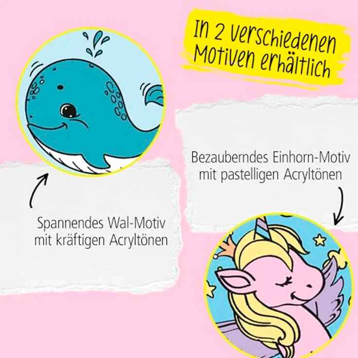 Online Pen Malen nach Zahlen Leinwand-Malen für Kinder (mit Farbtöpfchen & Pinsel), Einhorn Motiv, 19x29 cm, von Online Pen – Bild 5