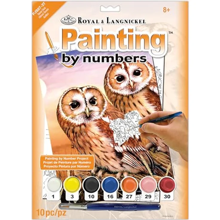 Royal Brush verschiedenen Junior kleine Malen nach Zahlen Kit 8.75-inch X 11.75-inch, Tawny Eulen – Bild 2