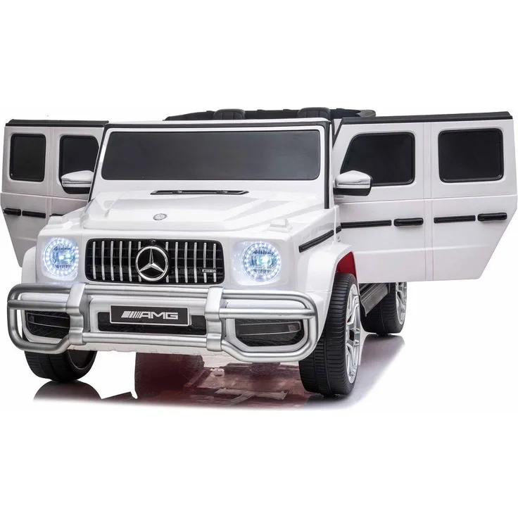 Business Navigator Kinderfahrzeug elektrisch Mercedes AMG G63, Doppelsitzer 24V, 4x4 Allrad, weiß, mit Fernbedienung und Musikbox