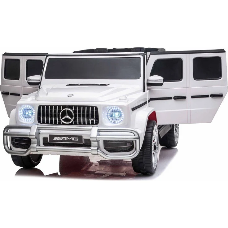 Business Navigator Kinderfahrzeug elektrisch Mercedes AMG G63, Doppelsitzer 24V, 4x4 Allrad, weiß, mit Fernbedienung und Musikbox