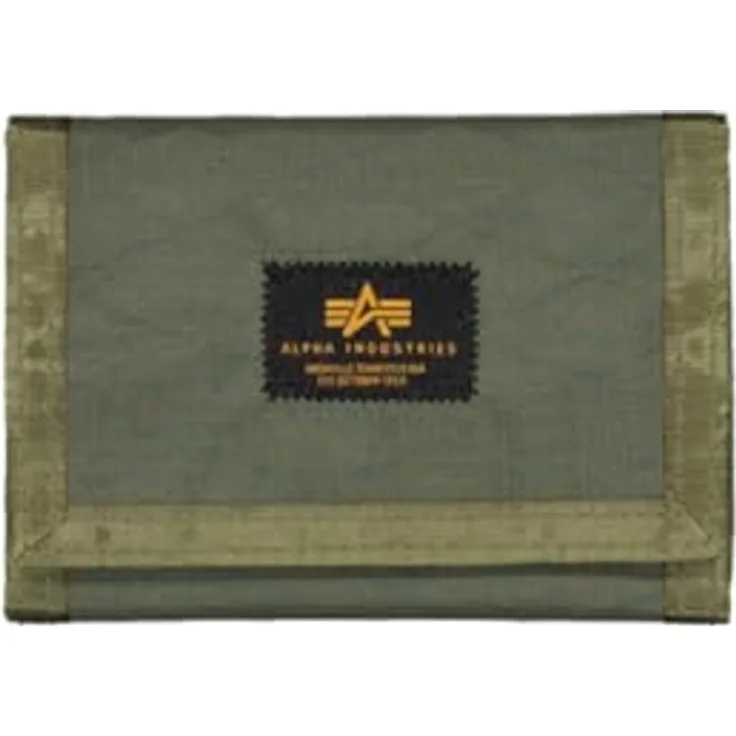 Alpha Industries Combat Label Wallet, unisex Geldbörse aus Nylon und Polyester mit vier Kartenfächern, Schwarz