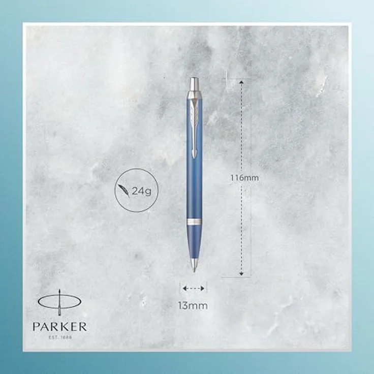 Parker Pen IM Writing Rituals Blue GT, Kugelschreiber mit Chrom-Zierteilen und QUINKflow Mine, blau – Bild 3